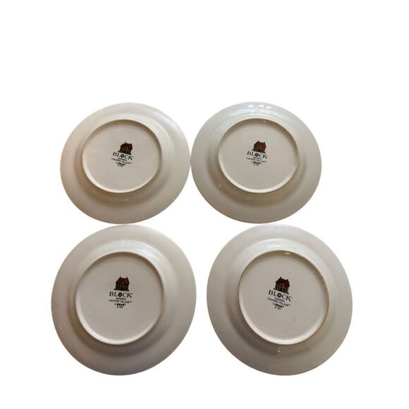 Vintage Block Country Village "Four Seasons" Dessert Plates by Gear, Set of 4 19 - Picture 7 of 8